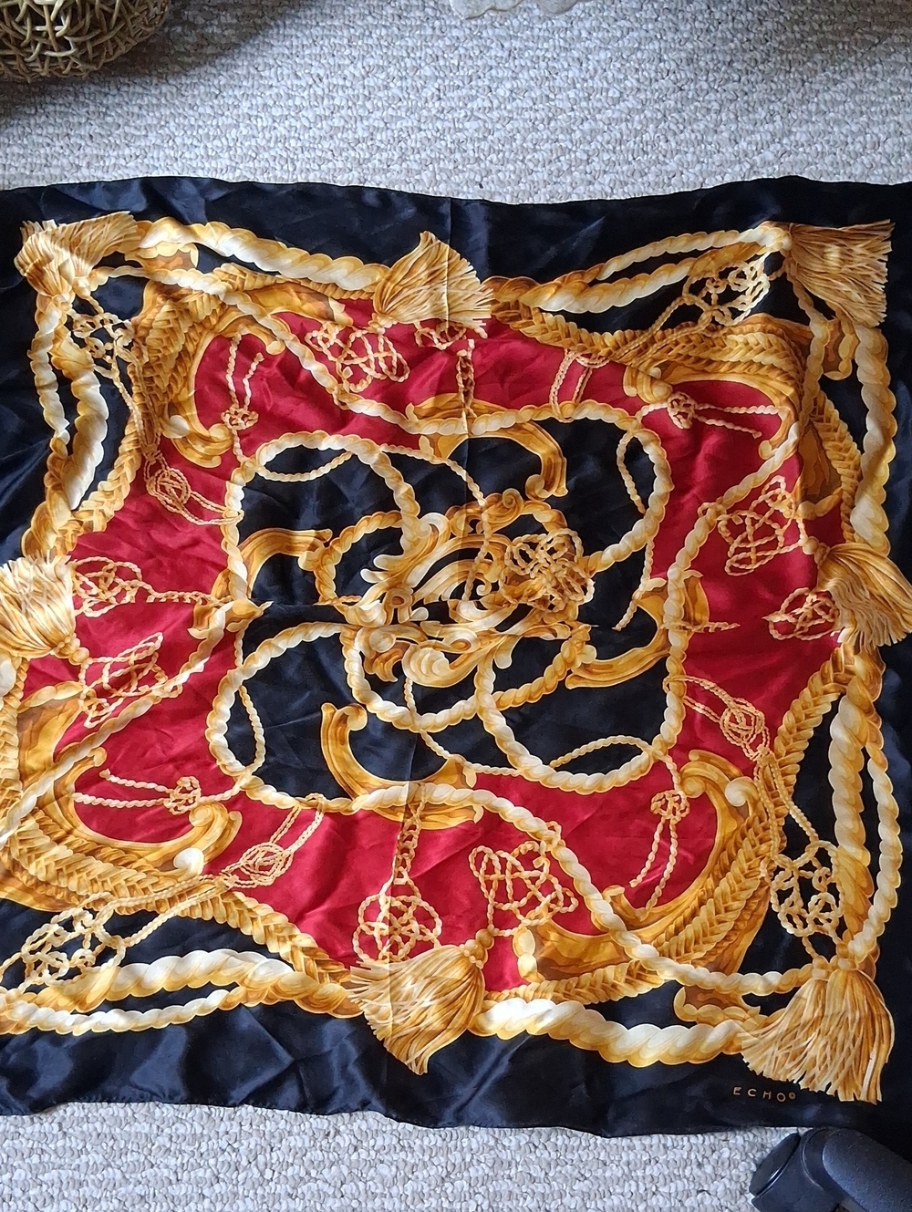 Vintage echo silk square scarf thirty by thirty
